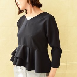 82-4886 SILROUGE twill peplum blouse