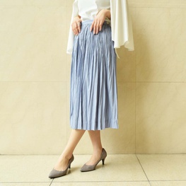 82-5725 ODESSEY chambray　ナチュラルプリーツスカート <製品No.660>