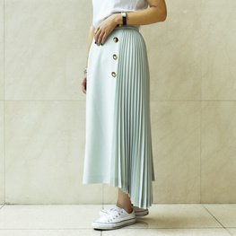 82-4821 ROUGHCRAPE twill pleated deformation skirt