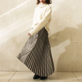 82-4506 TUMUGITO shark check Pleated deformation skirt <Product No.1088>